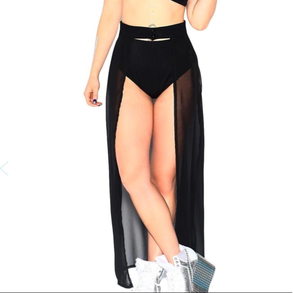 Open-front maxi skirt
